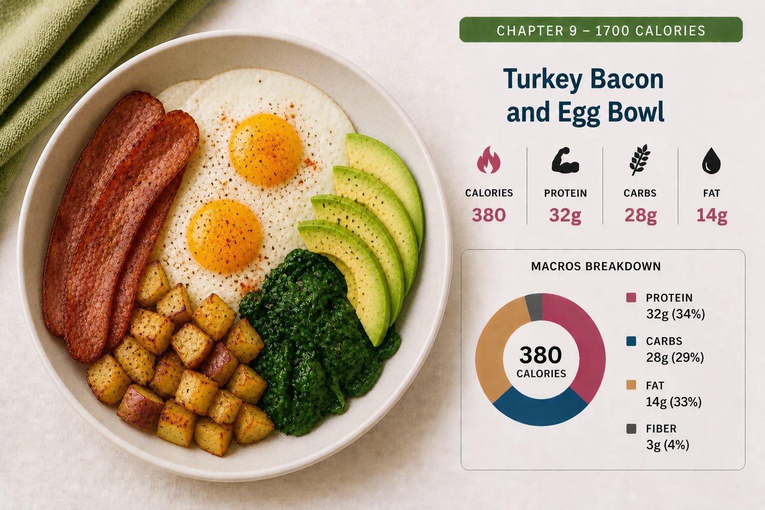 Turkey Bacon and Egg Bowl